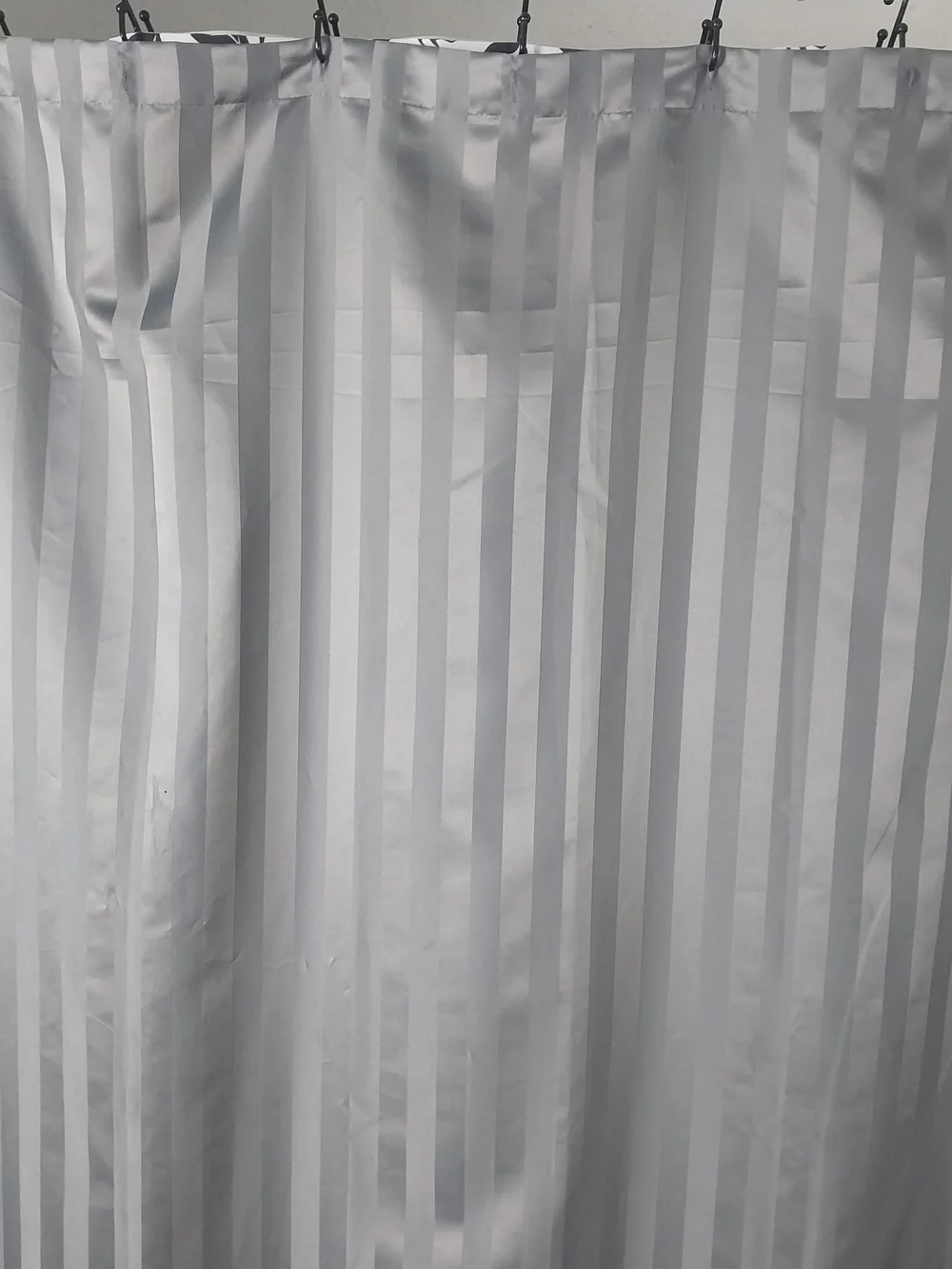 Fieldcrest Two Tone Grey Satin Stripe Shower Curtain